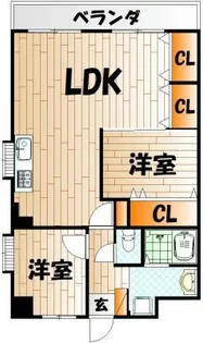 ビブレ西小倉 A棟【303号室】の間取り