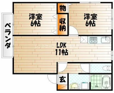 エスティアム熊本【2階】の間取り