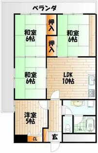 ホワイトパレス片野【803号室】の間取り
