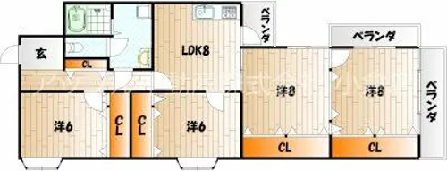 ビュークレスト霧ヶ丘【302号室】の間取り