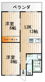 ホワイトハイツ門司別院【402号室】の間取り
