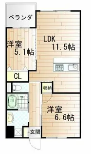 プレステージ・デル・西海岸【1階】の間取り