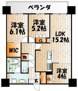 ザ・サンパーク小倉駅タワーレジデンス【1509号室】の間取り