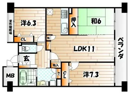 メディックス三萩野レジデンシャルタワー【1503号室】の間取り
