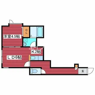 ベストハウス月寒【202号室】の間取り