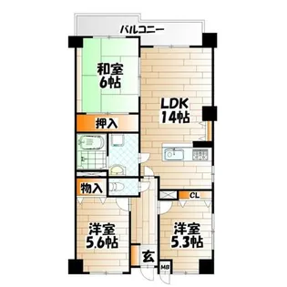 アメニティ藤松【602号室】の間取り