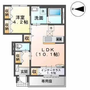 小信中島字東鵯平78番地 新築アパート【1階】の間取り