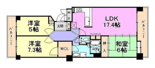 パーク・ハイム東芦屋町【3階】の間取り