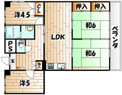 サンシティ金田 A【9階】の間取り