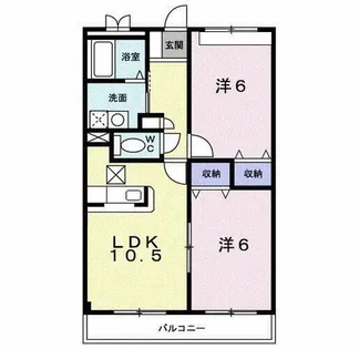 2LDKの間取り画像