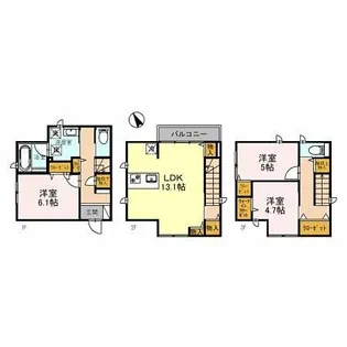 大阪府富田林市川向町【一戸建】の間取り