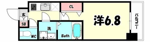 レジュールアッシュ神戸元町【4階】の間取り