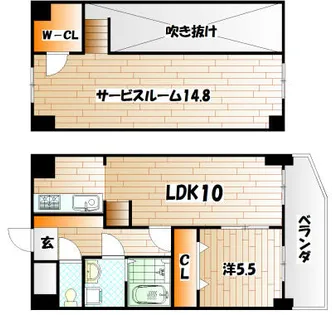 ボヌール小倉【1101号室】の間取り