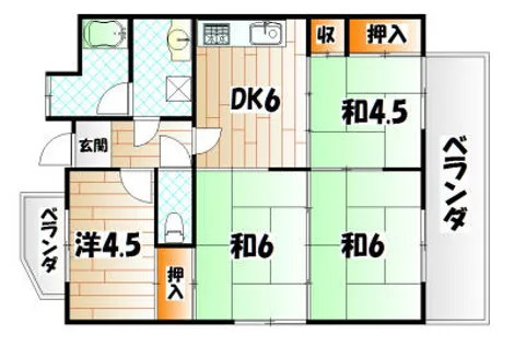 グランドハイツ中井中央A棟 501号室【5階】の間取り