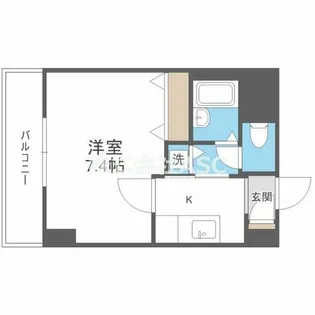 グラマシー心斎橋東【208号室】の間取り