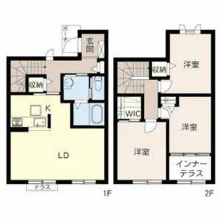 兵庫県加古川市加古川町篠原町【テラスハウス】の間取り
