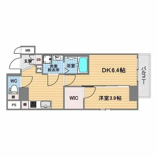 ソルテラス甲子園口クレアスト【5階】の間取り