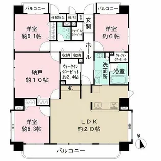 愛知県名古屋市東区大幸3丁目【マンション】の間取り