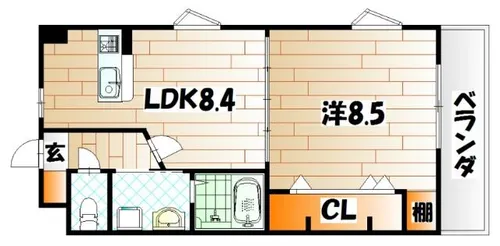 浅野ベイタワー【9階】の間取り