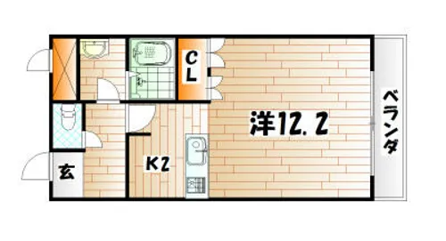 ミレニアムハイツ熊本【103号室】の間取り