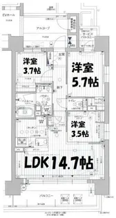 プレサンスロジェ名古屋浅間町ザ・レジデンス【14階】の間取り