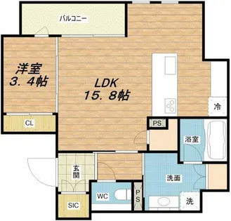 THE WEAVE MINAMI SEMBA【3階】の間取り