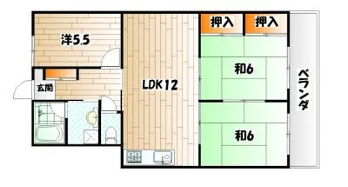 サンシティ三萩野【403号室】の間取り