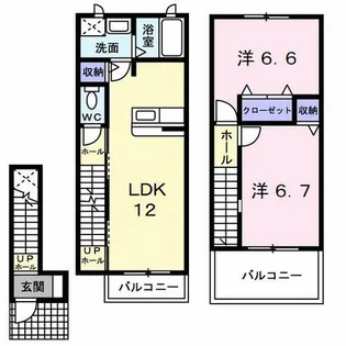ヴィラ サンライズA【2階】の間取り