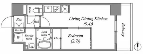 セレーノ南森町【5階】の間取り