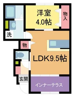 アンソレイユ宝塚【102号室】の間取り