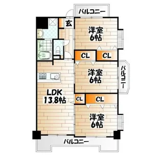 サンシャイン.プリンセス 五番街【14階】の間取り