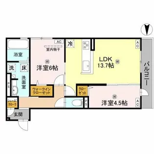 グレースコート黒土【1階】の間取り