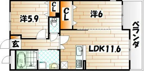 メディアパークⅢコクラ【4階】の間取り