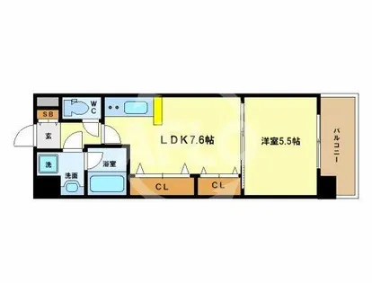 1DKの間取り画像