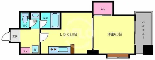 CITY SPIRE上町台【5階】の間取り