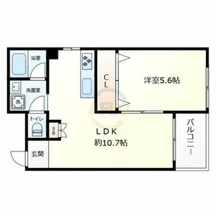 メロディーハイム九条【7階】の間取り