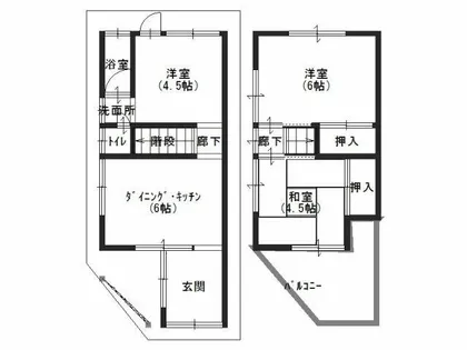 兵庫県尼崎市若王寺2丁目【一戸建】の間取り