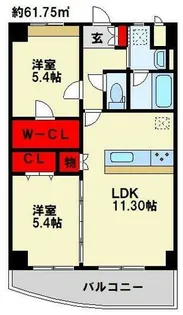 愛暮利伊フォーチュン北湊Ⅰ【2階】の間取り