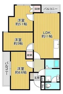 ガーデンハイム狭山A棟【3階】の間取り