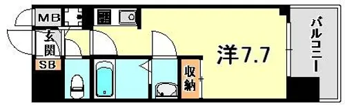 アスヴェル兵庫駅前【4階】の間取り
