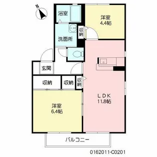 ガーデンシティ今井C棟【202号室】の間取り