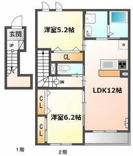 グランヴェル梅森坂【2階】の間取り