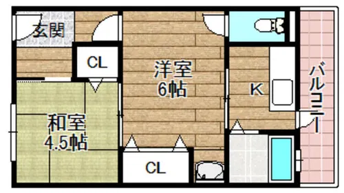 第一山下コーポ【2階】の間取り