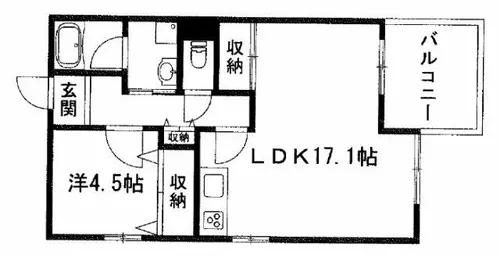 リッチウォーク城の東【3-B号室】の間取り