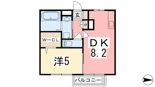 アーバンプラザⅠ号館【206号室】の間取り