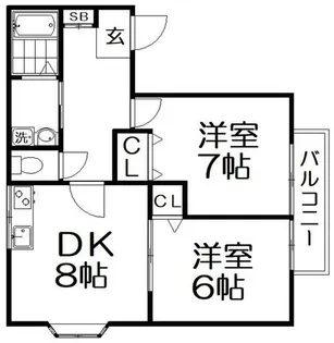 クレベール西禁野【1階】の間取り