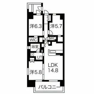シティテラス神崎川駅前【6階】の間取り