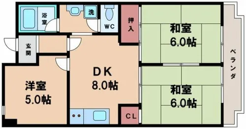 恒信ハイツ【1階】の間取り