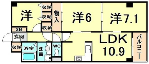 ロイヤルハイツ甲子園口【2階】の間取り
