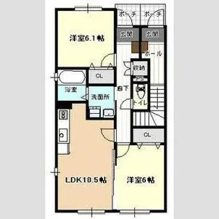 シェモア【1階】の間取り